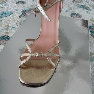 Elegant Gold Strappy Women's Heels